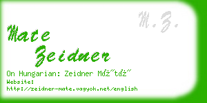 mate zeidner business card